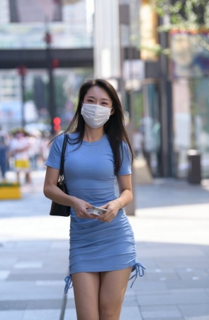 蓝色修身裙好身材 [37P-785MB]