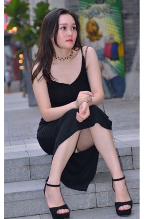 黑色吊带包臀裙美女(71P)