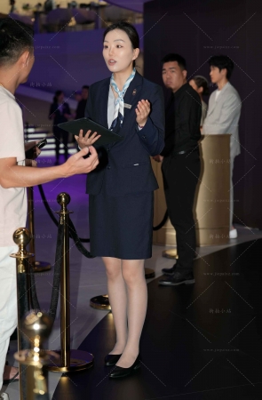 超薄丝制服的汽车导购员小姐姐