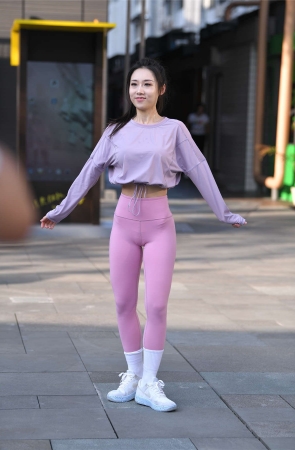 活力粉色瑜伽裤