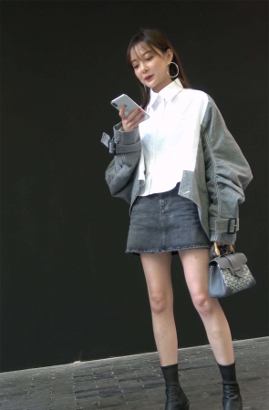 牛仔短裙时尚美女