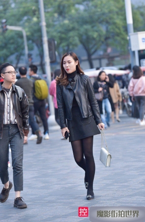 黑丝短裙皮夹克3A414[164M]