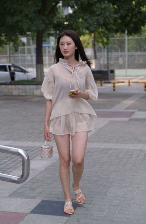 815褐色纱裙美女