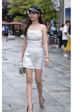 白色吊带裙MM(53P)