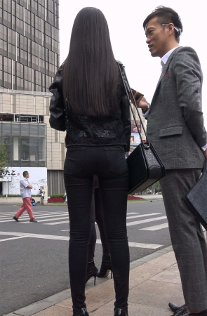 黑色紧身裤一米八长腿美女2