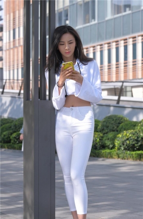【街拍之魂模拍作品】紧身白裤原版图片MJ161[6.82G]