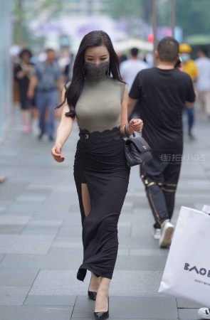 欣儿开衩裙