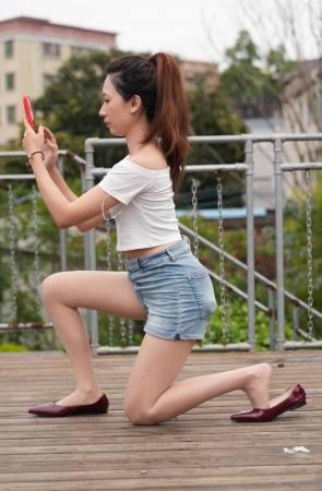 红色平底肉丝加持毫无抵抗力140P 12P