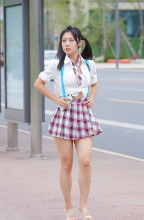 女孩的马尾
