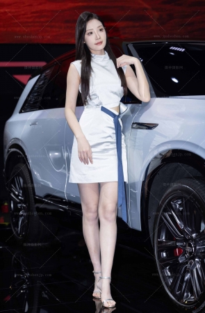 LB014-48P 成都车展之凯迪拉克的美腿车模 6P