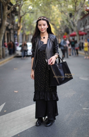 阿奔.2015.10.15.时装周 朋克黑皮衣 长裙.10p