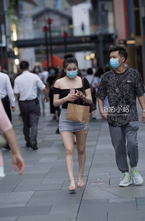 街拍牛仔裙