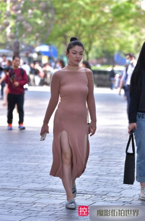 性感针织开叉长裙，曼妙身姿MJ566[859M]