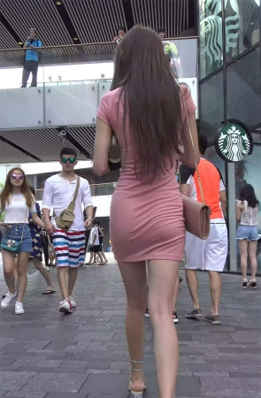 极品苗条身材高颜值粉色包臀裙美女姐姐