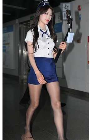 蓝色包臀裙模特小姐姐(50P)