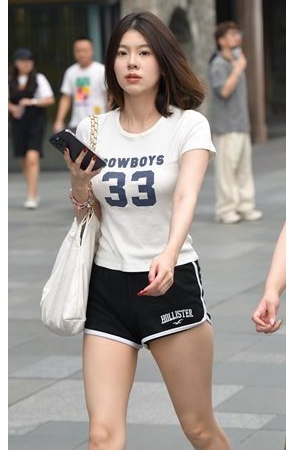 黑色短裤美女(53P)