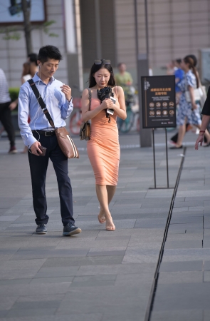 连体包臀裙长裙美女