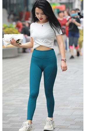 （套图）蓝色瑜伽裤骆驼趾(91P)