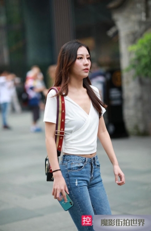 极品路腰牛仔裤美女MJ374