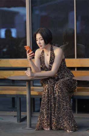 豹纹喇叭裤豹纹连体衣豹纹长裤