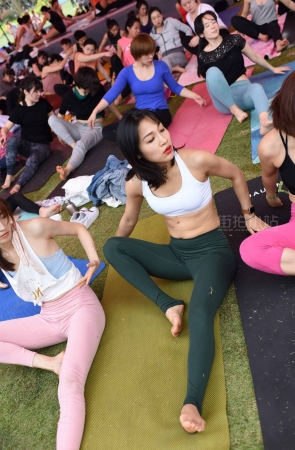 紧身瑜伽裤美女练习瑜伽