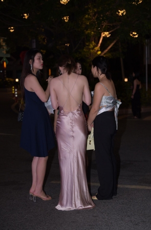 美背晚装裙美女